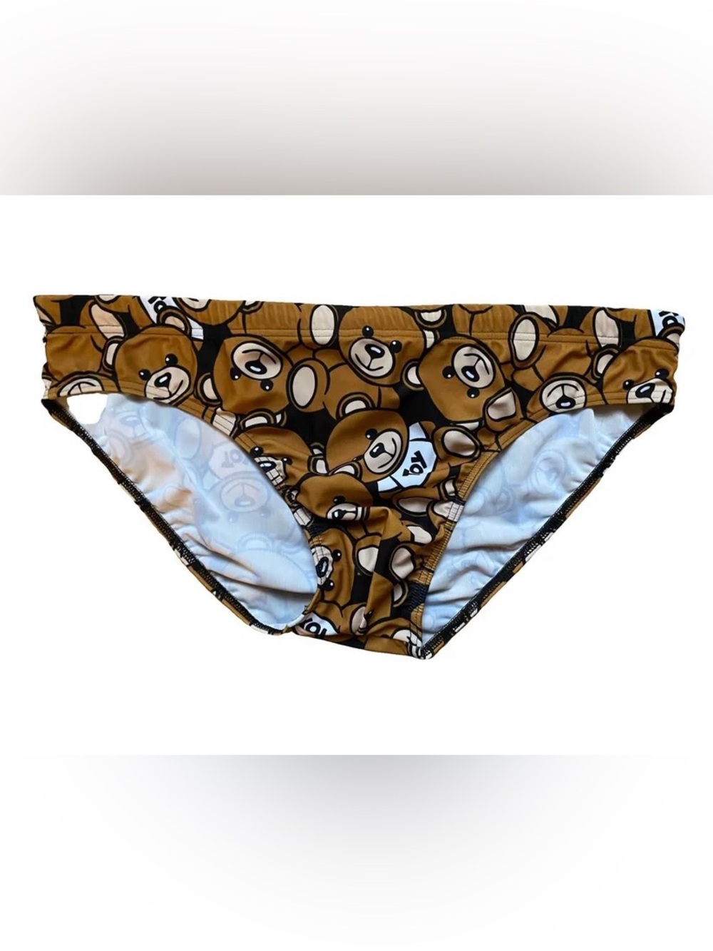 Moschino Teddy Bear Print Swim Briefs - Brown & Black